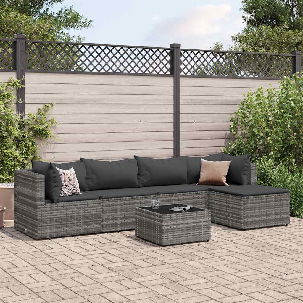 4 Piece Patio Lounge Set With Cushions Poly Rattan