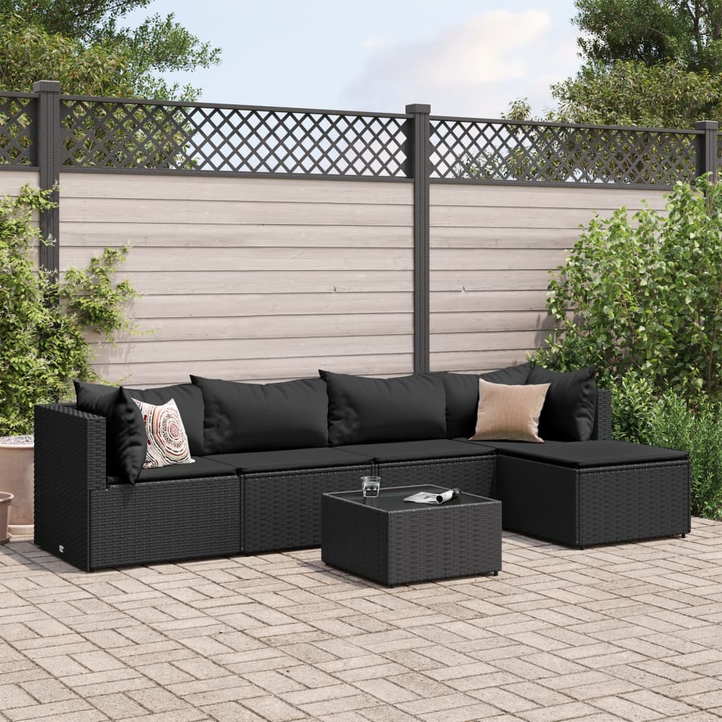 4 Piece Patio Lounge Set With Cushions Poly Rattan