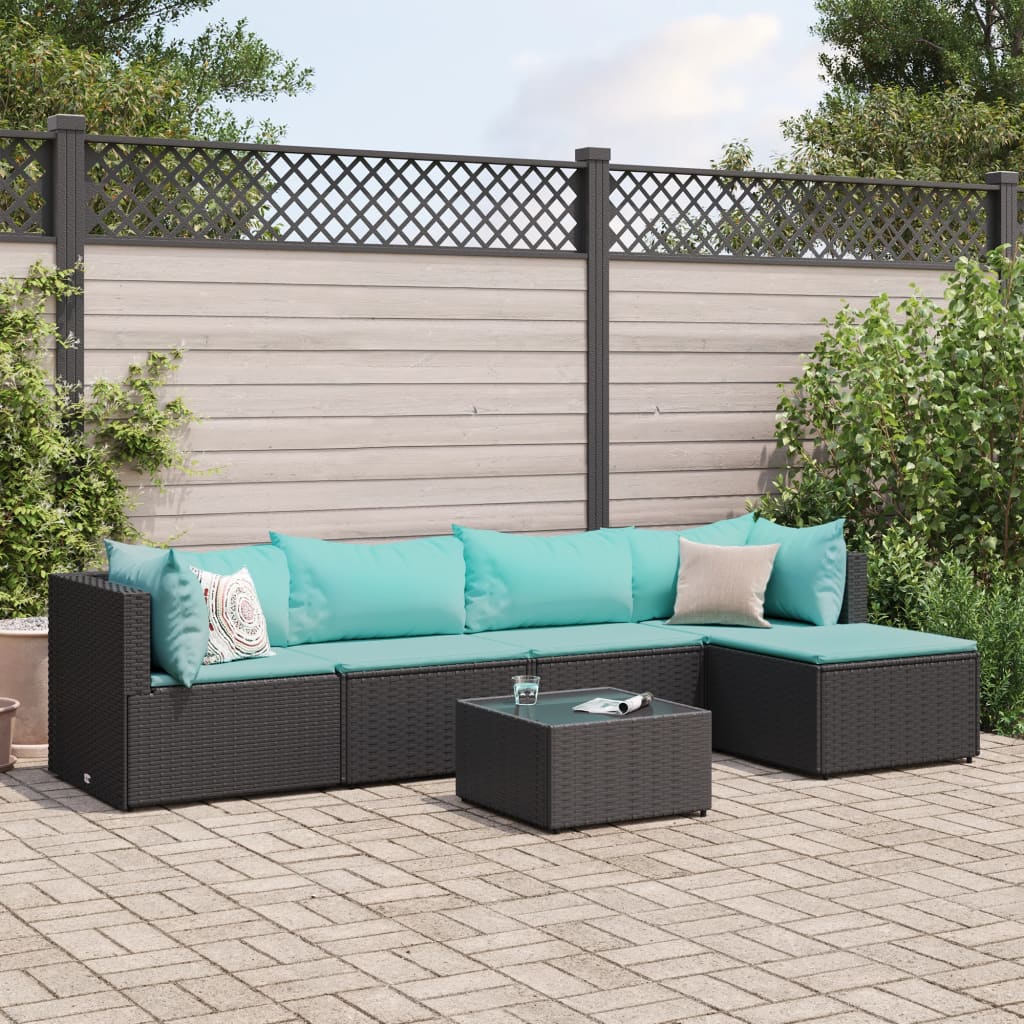 4 Piece Patio Lounge Set With Cushions Poly Rattan