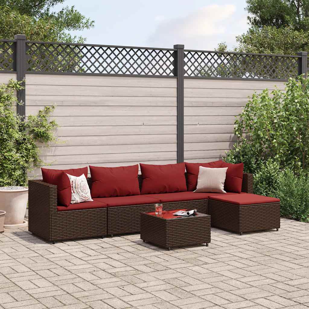 4 Piece Patio Lounge Set With Cushions Poly Rattan