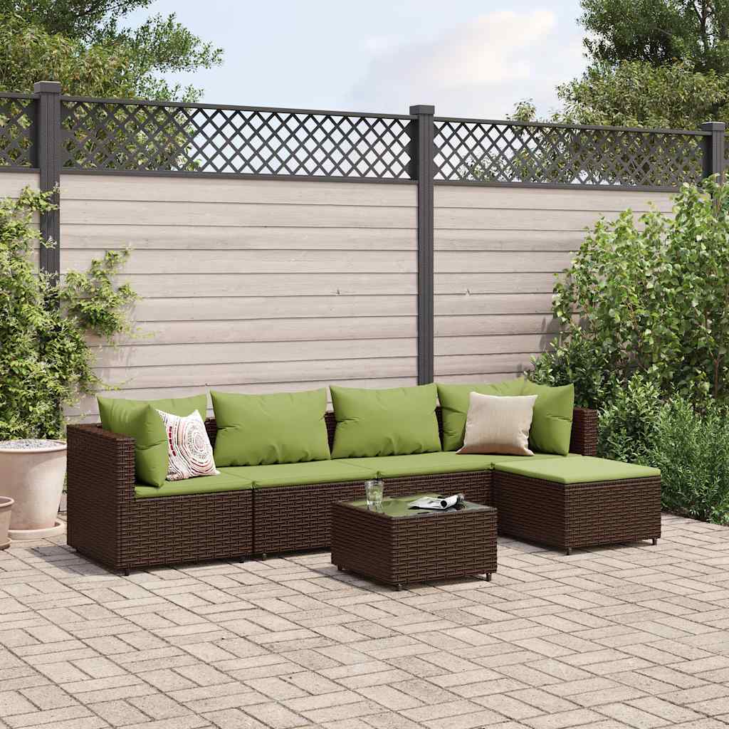 4 Piece Patio Lounge Set With Cushions Poly Rattan