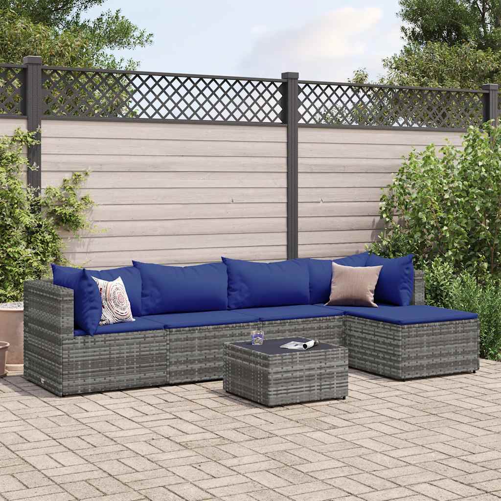 4 Piece Patio Lounge Set With Cushions Poly Rattan