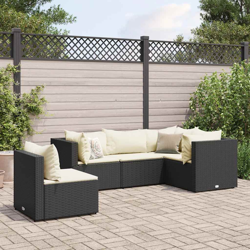 6 Piece Patio Lounge Set With Cushions Poly Rattan