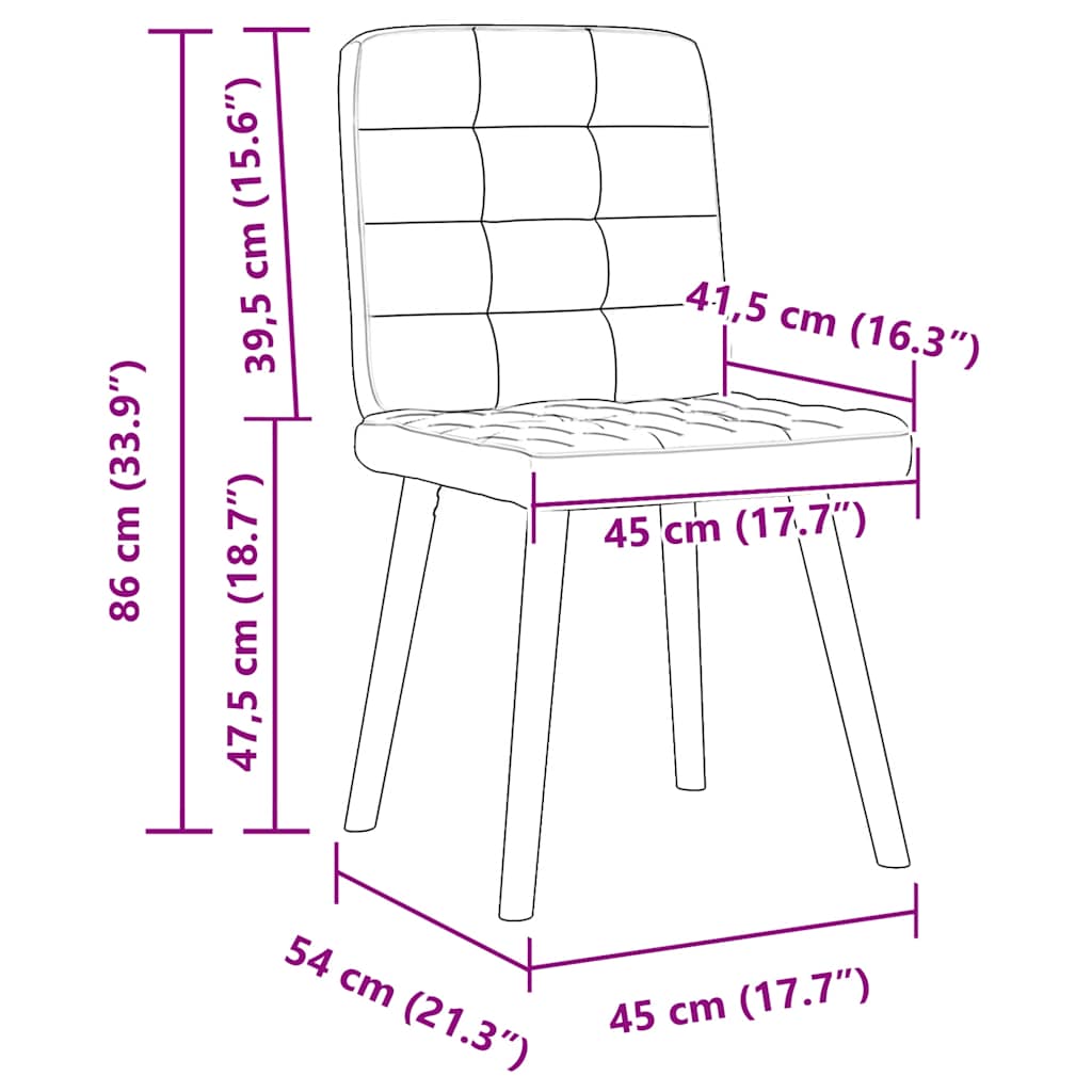 Dining Chairs 2 Pcs Fabric