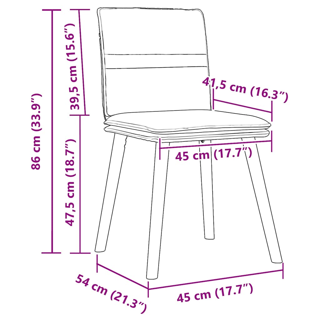 Dining Chairs 2 Pcs Fabric