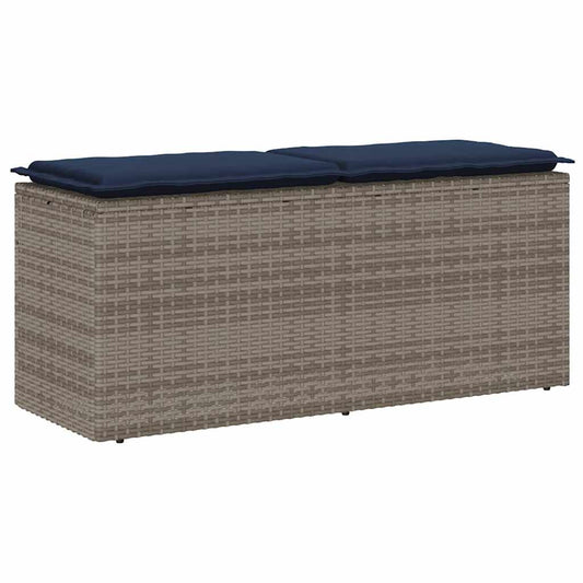 Patio Bench With Cushion 43.3&quot;X15.7&quot;X17.3&quot; Poly Rattan