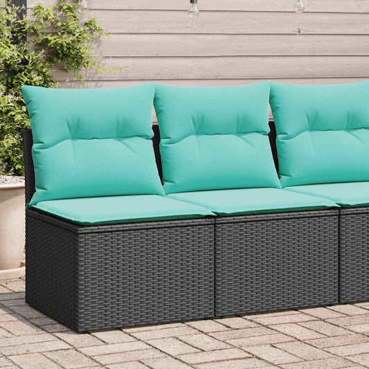 2 Piece Patio Sofa Set With Cushions Poly Rattan Acacia