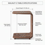 Walnut C-Table Side Table