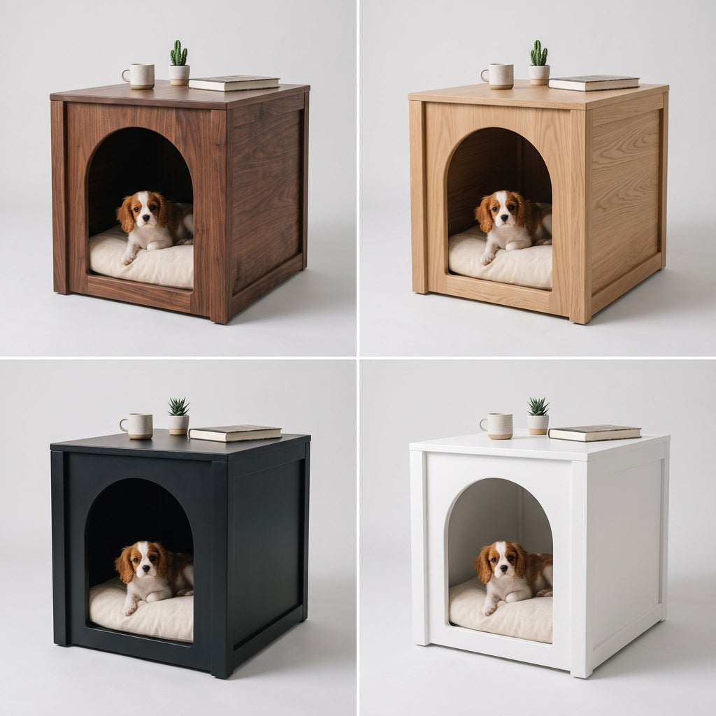 Wooden Dog House End Table