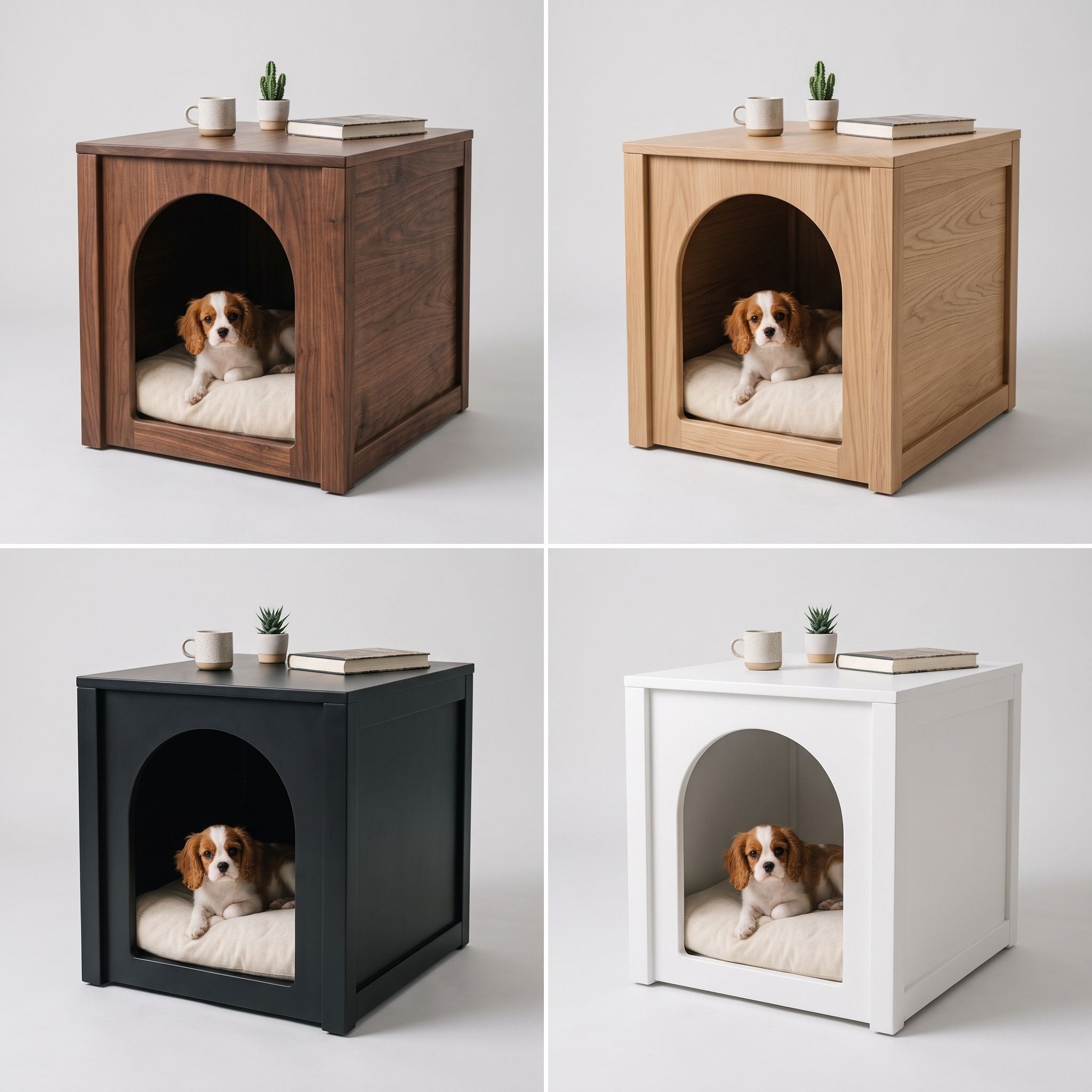 Wooden Dog House End Table