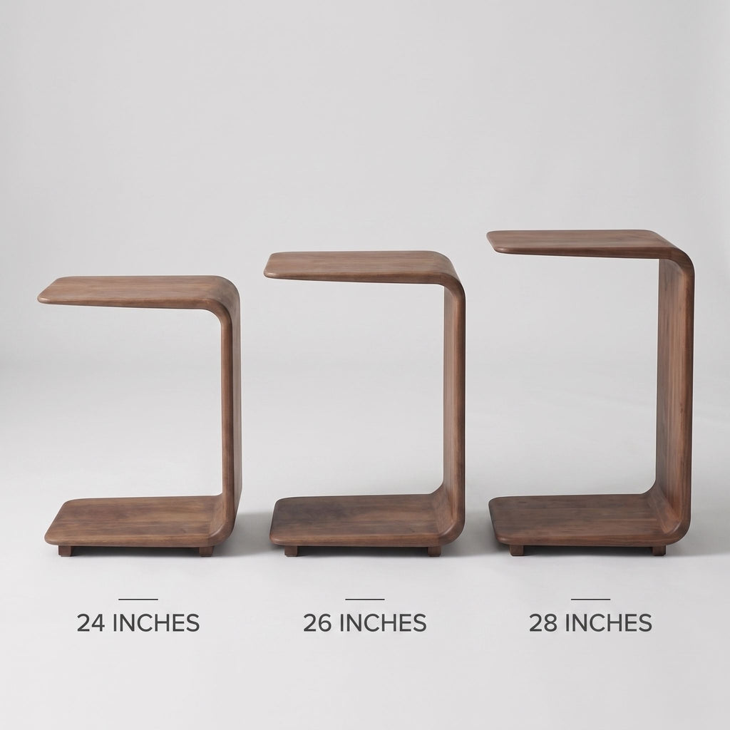 Walnut C-Table Side Table