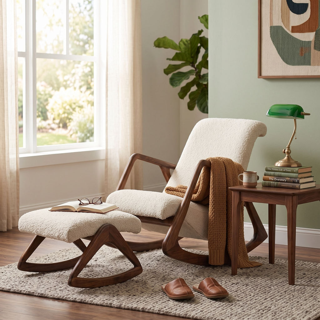 Angular Rocking Chair with Ottoman