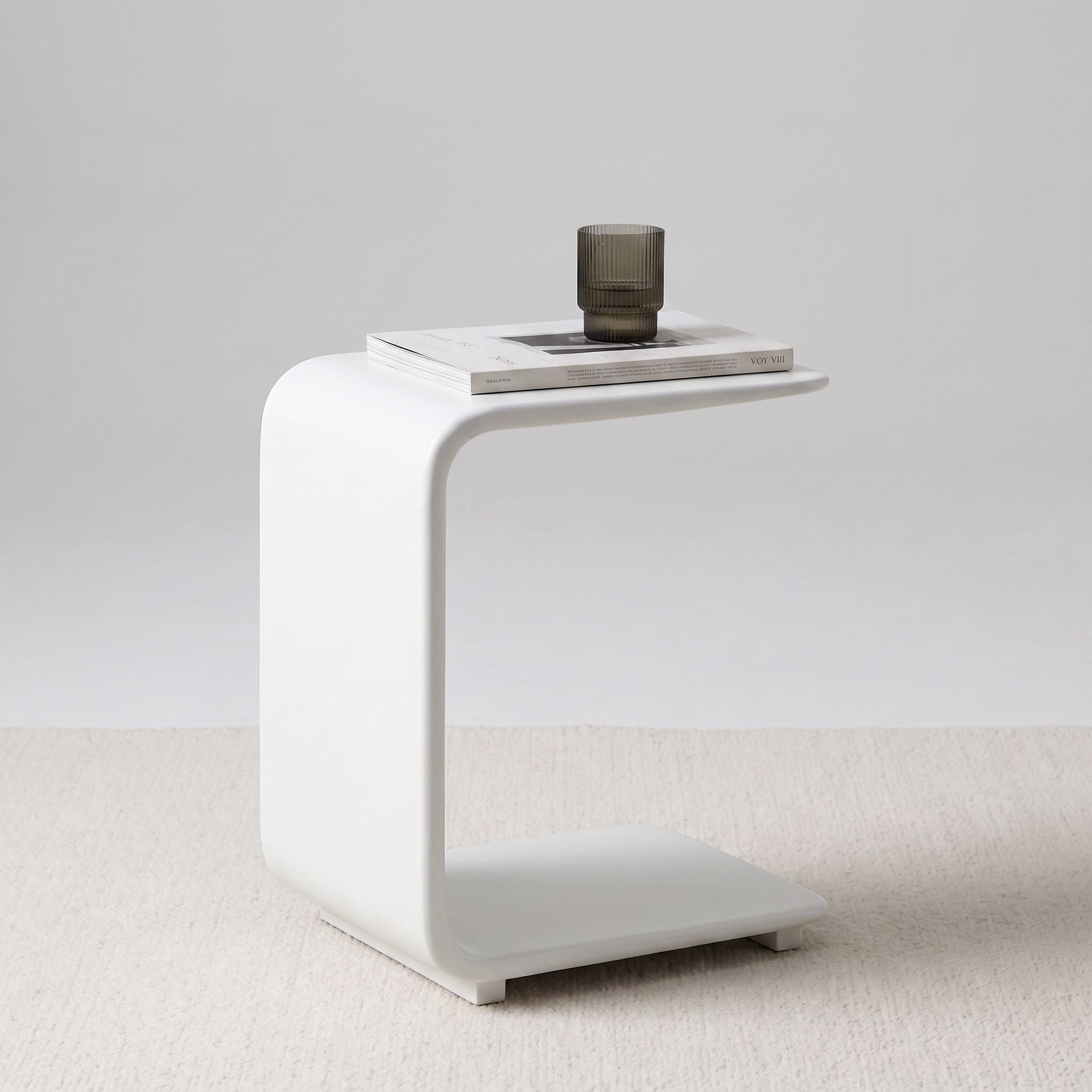 Walnut C-Table Side Table