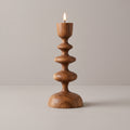 Sculptural Stacked Wood Candle Holder