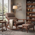 Wooden Lounge Chair With Stool