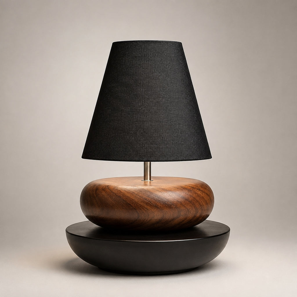 Modern Wood Pebble Table Lamp