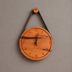 Leather Strap Hanging  Wall Clock