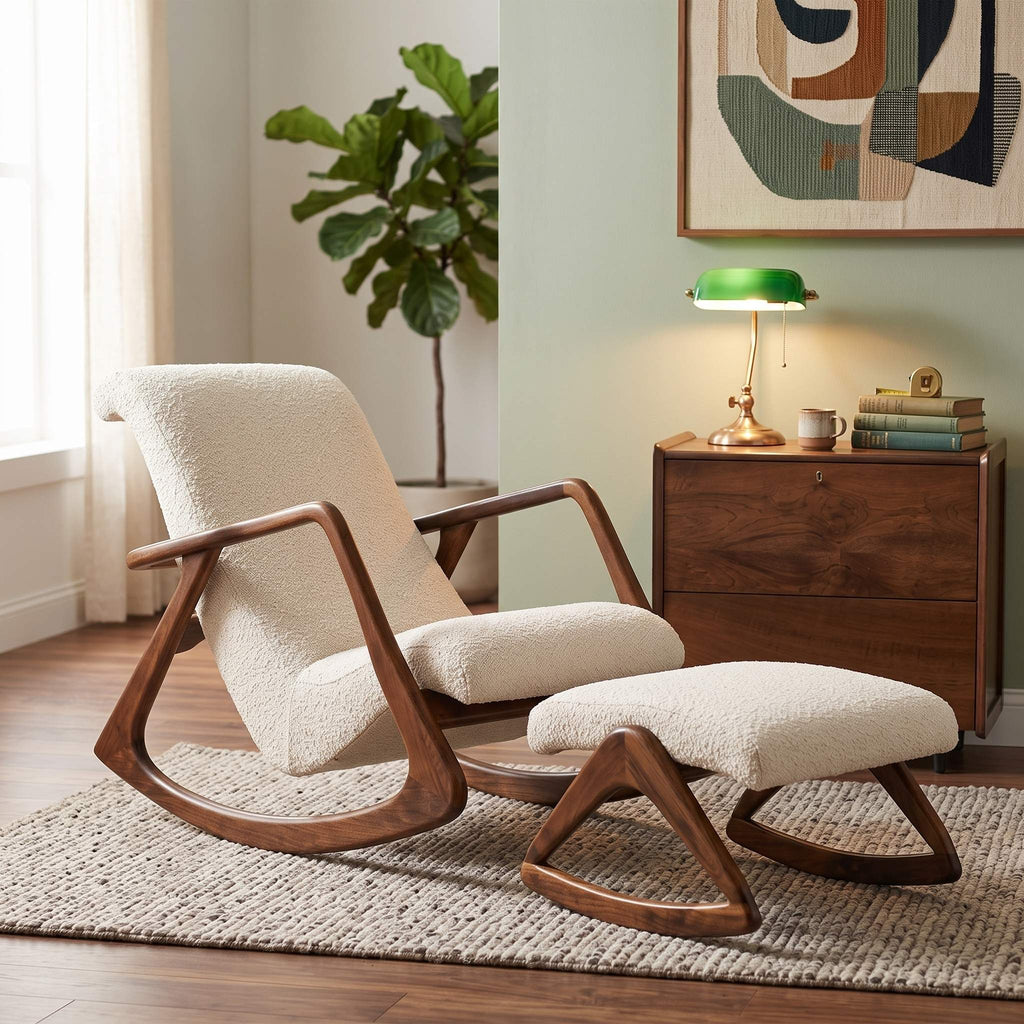 Angular Rocking Chair with Ottoman