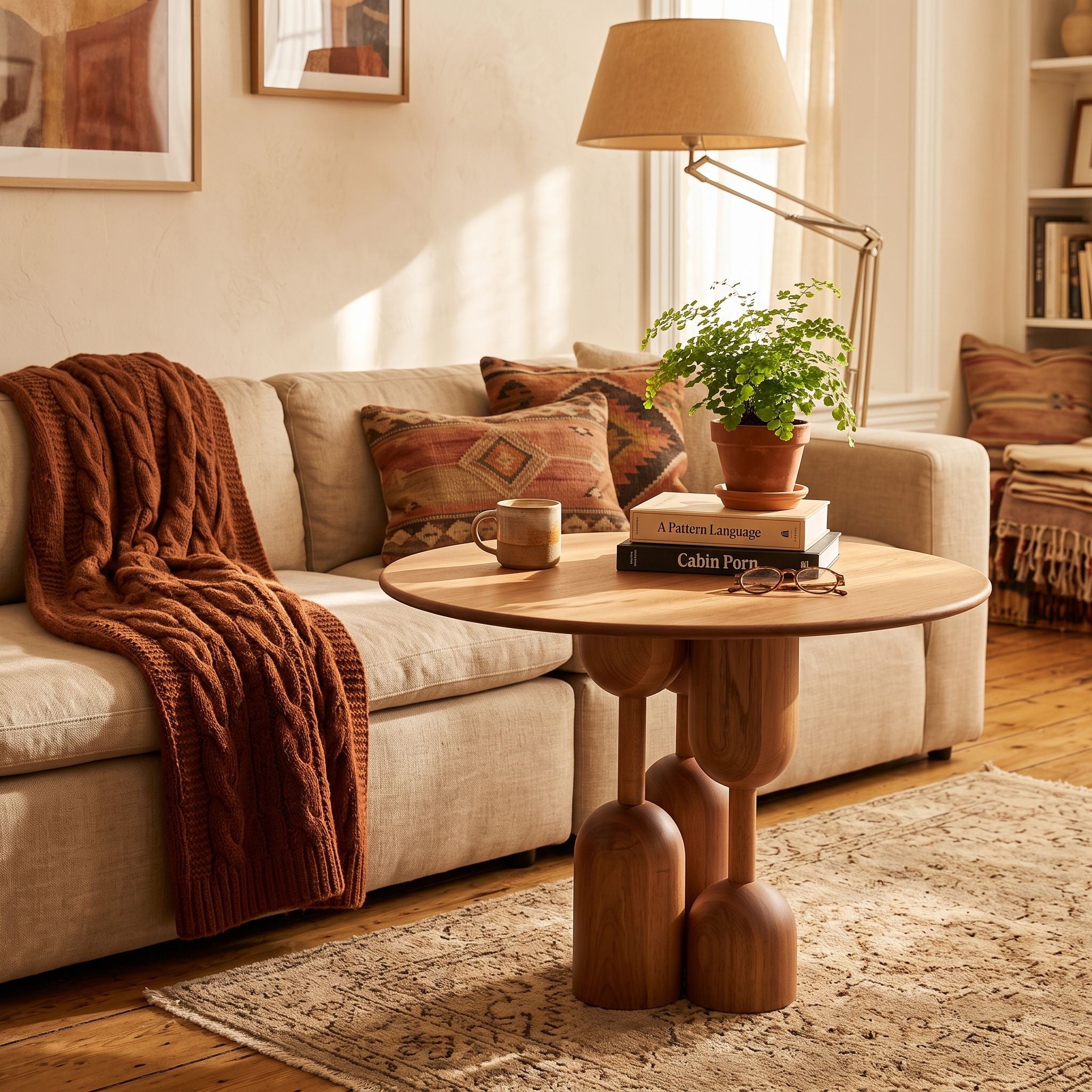 Sculptural Cylindrical Round Table