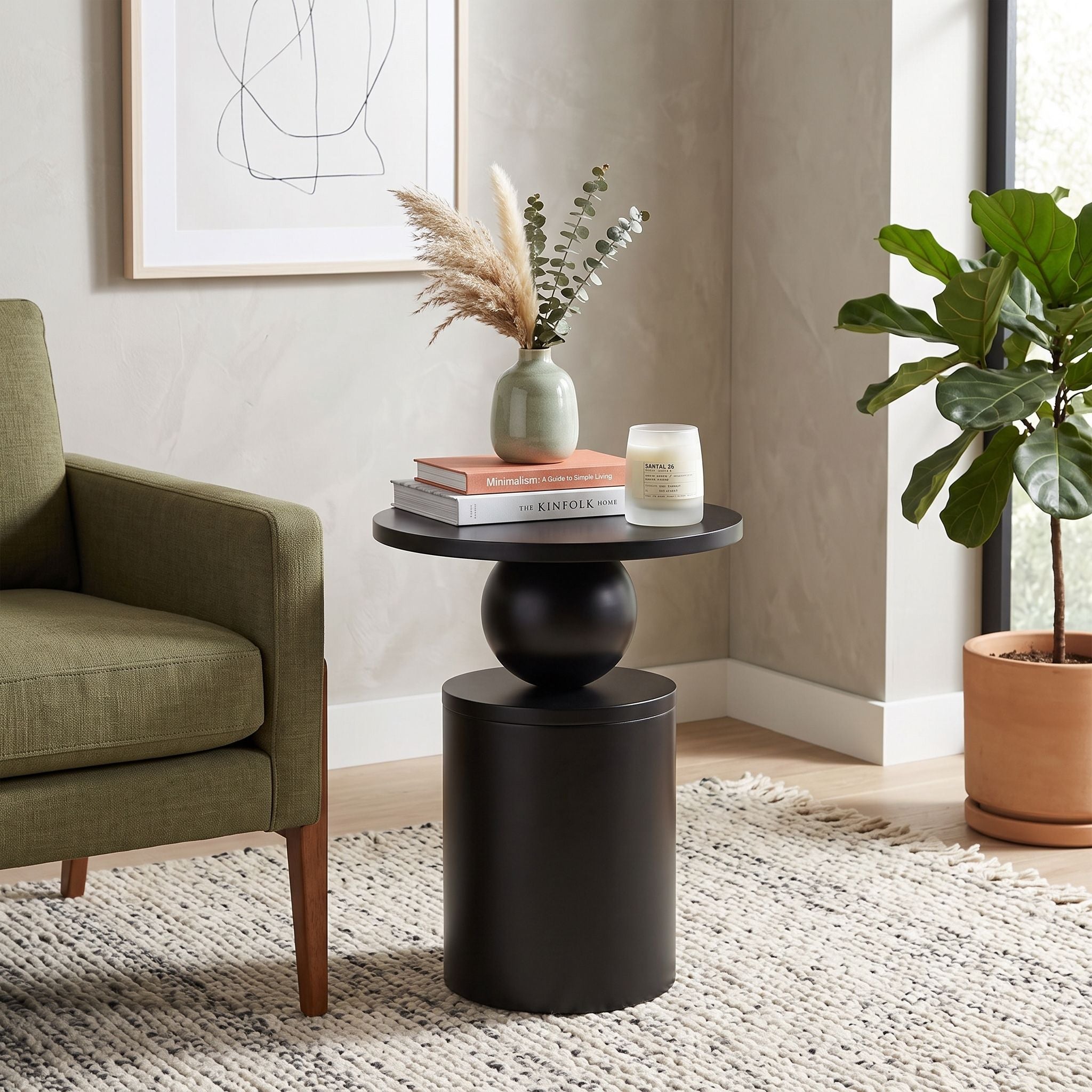 Sculptural Sphere Wood Coffee Table