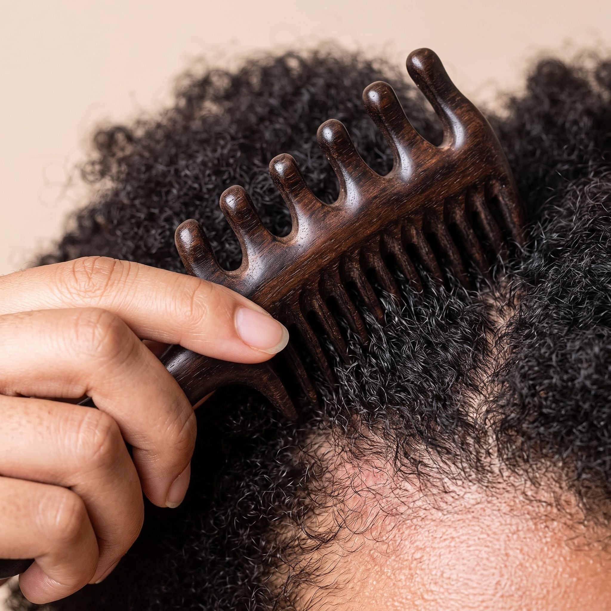 Wooden Comb and Scalp Massager