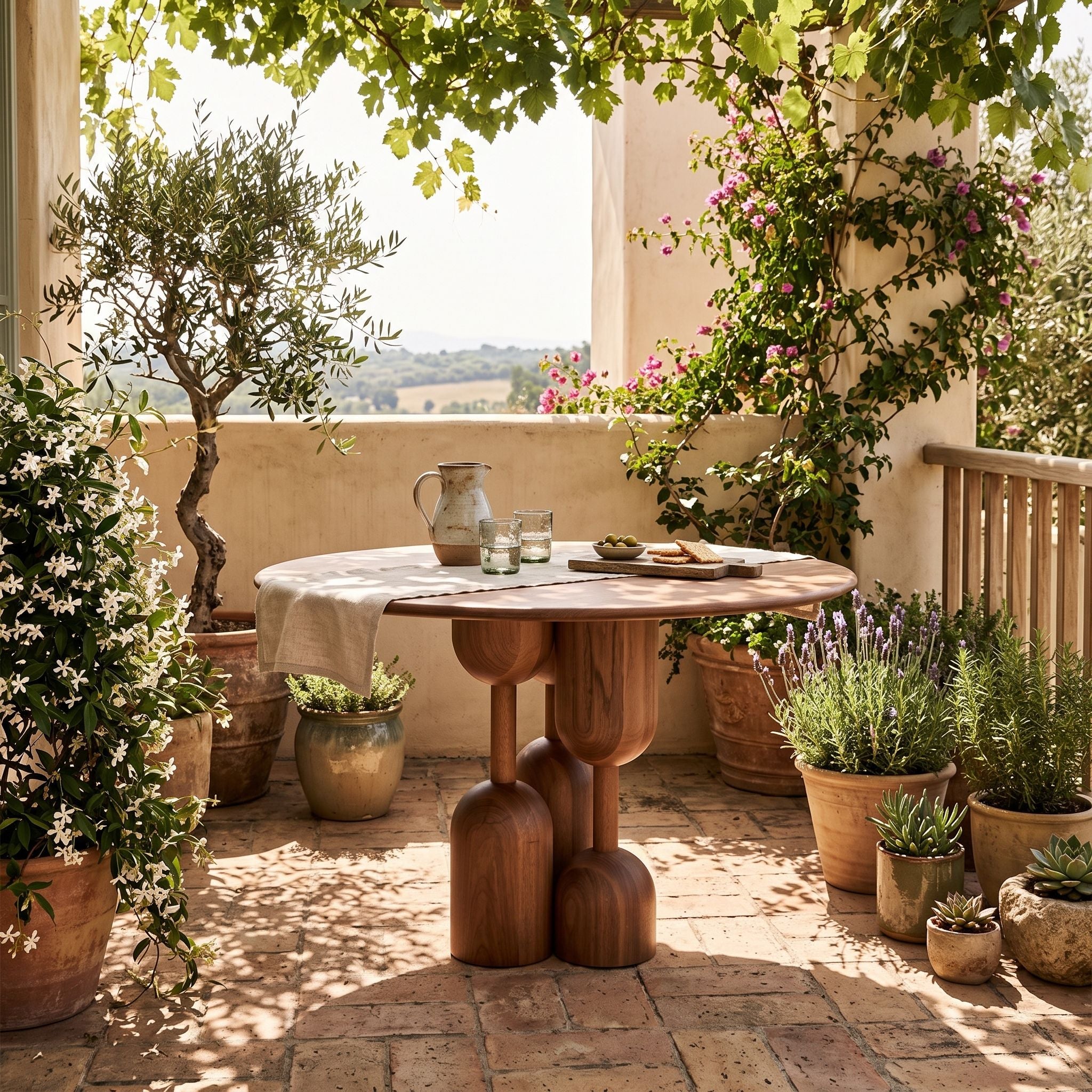 Sculptural Cylindrical Round Table