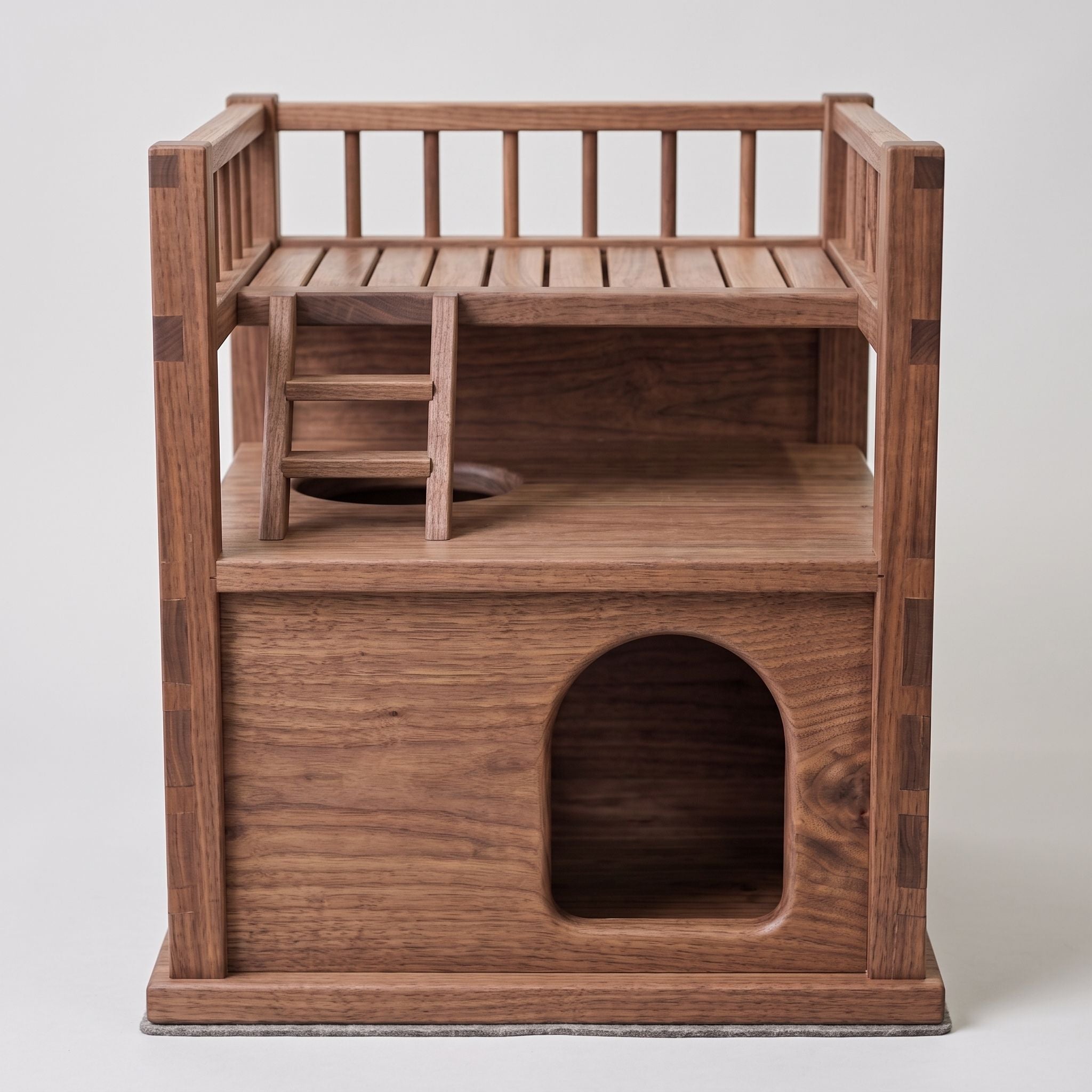 Two-Story Wooden Cat House