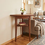 Walnut Corner Table with Drawer