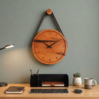 Leather Strap Hanging  Wall Clock