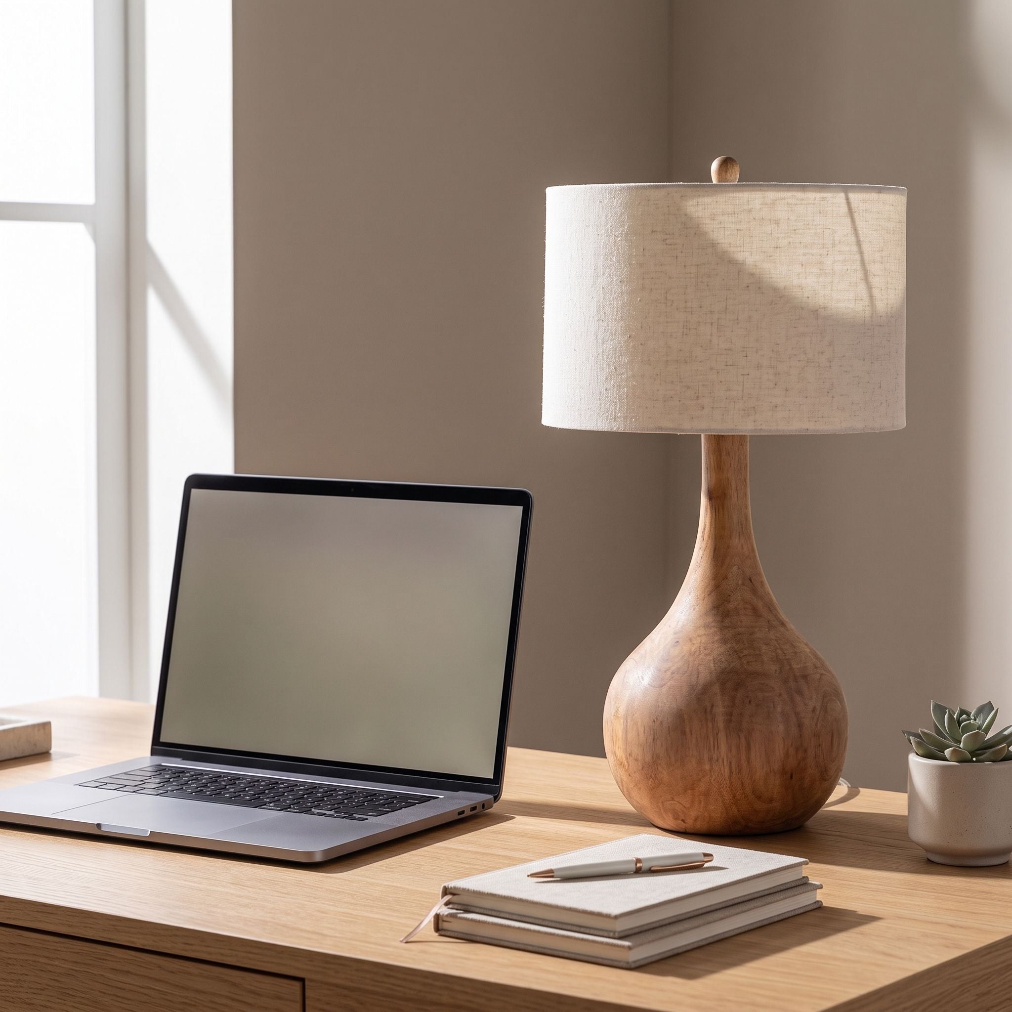 Handcrafted Wooden Table Lamp