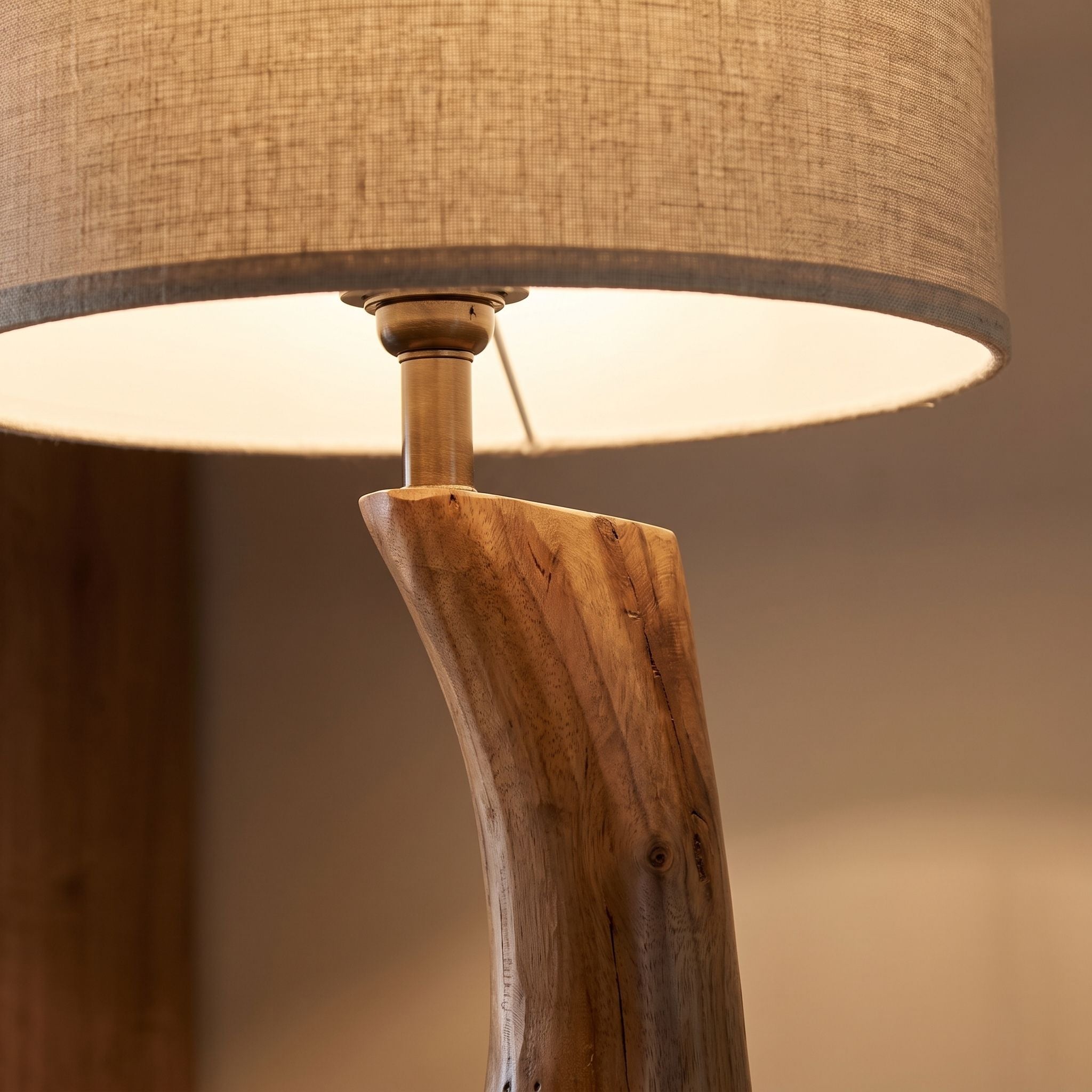 Sculptural Wood Floor Lamp