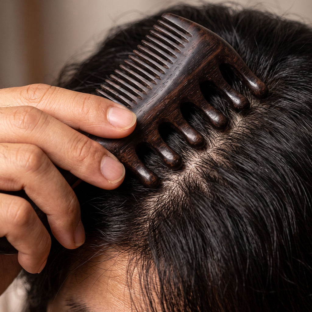 Wooden Comb and Scalp Massager
