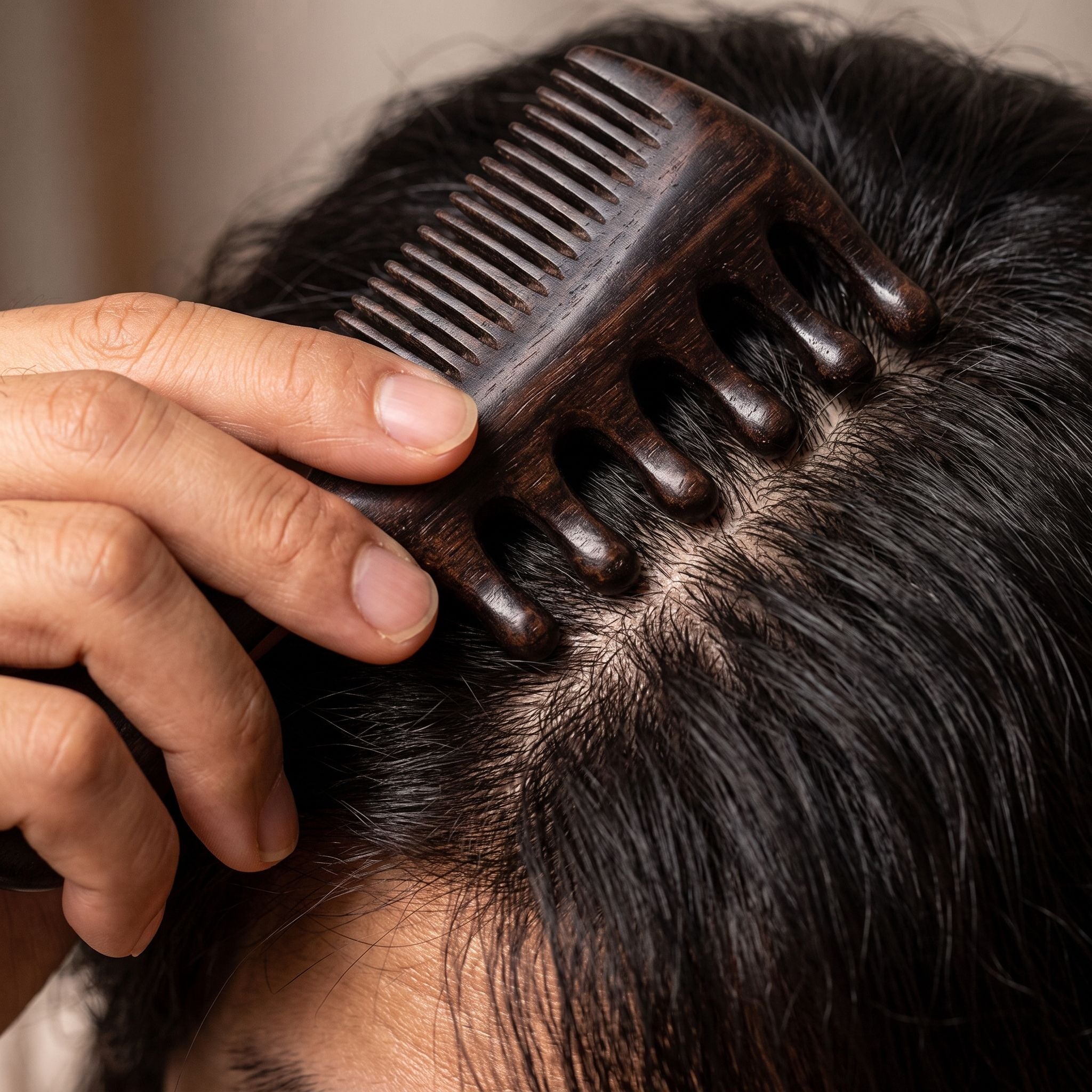 Wooden Comb and Scalp Massager