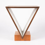Sculptural Walnut V-Shape Side Table