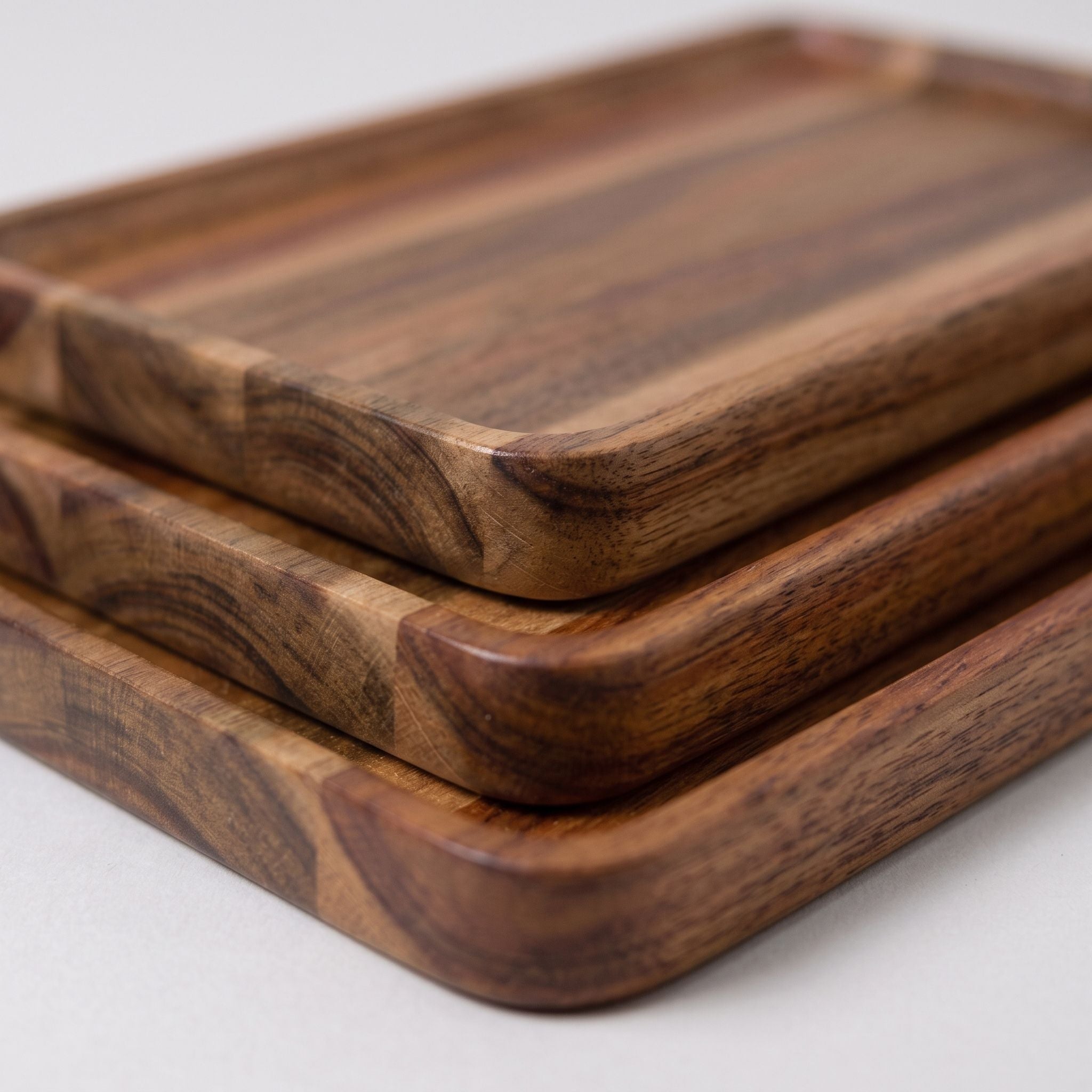Acacia Wood Serving Trays Set of 3