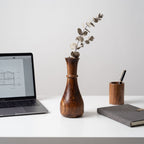 Hand-Turned Burl Wood Bud Vase