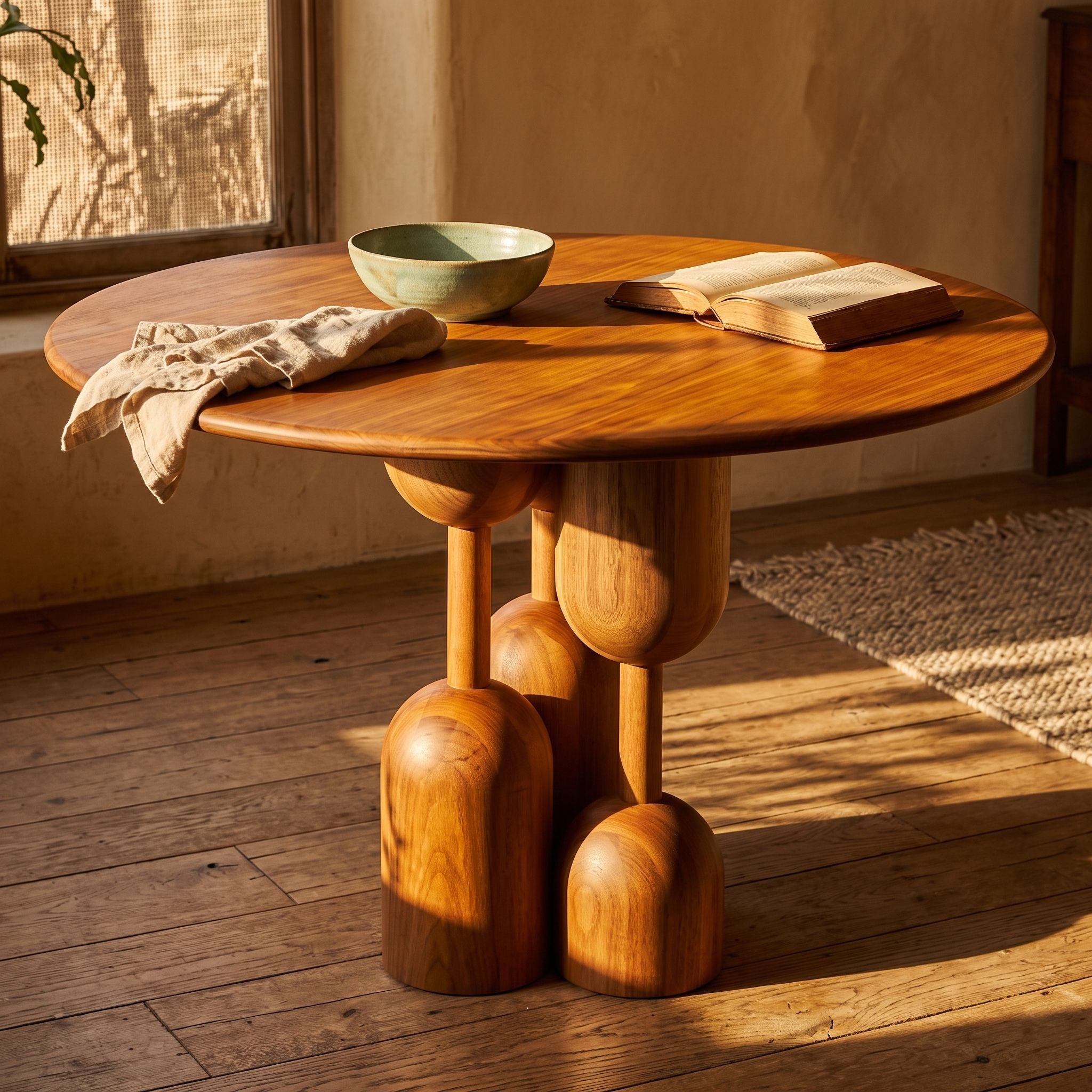 Sculptural Cylindrical Round Table