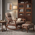 Boucle Lounge Rocking Chair with Ottoman.