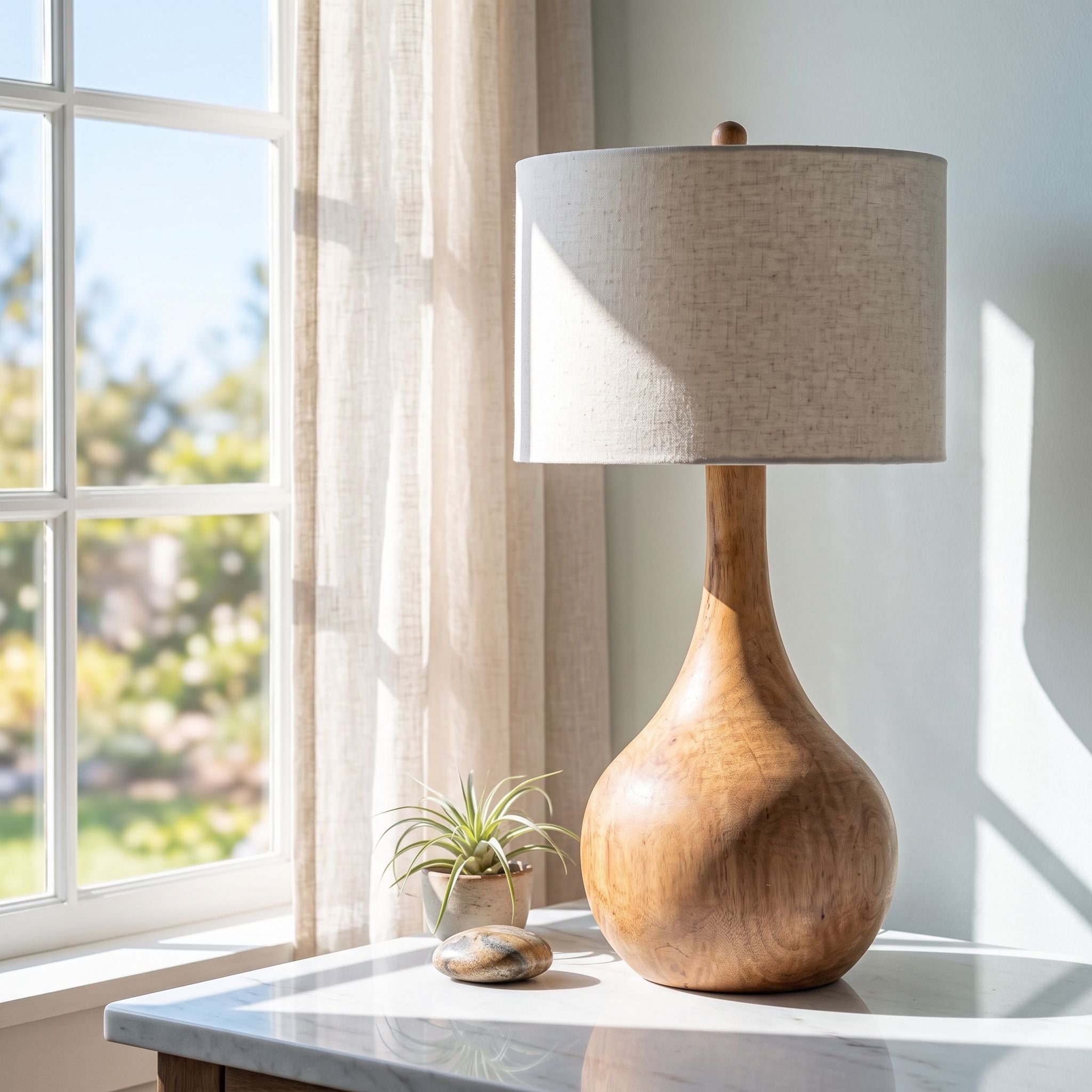 Handcrafted Wooden Table Lamp