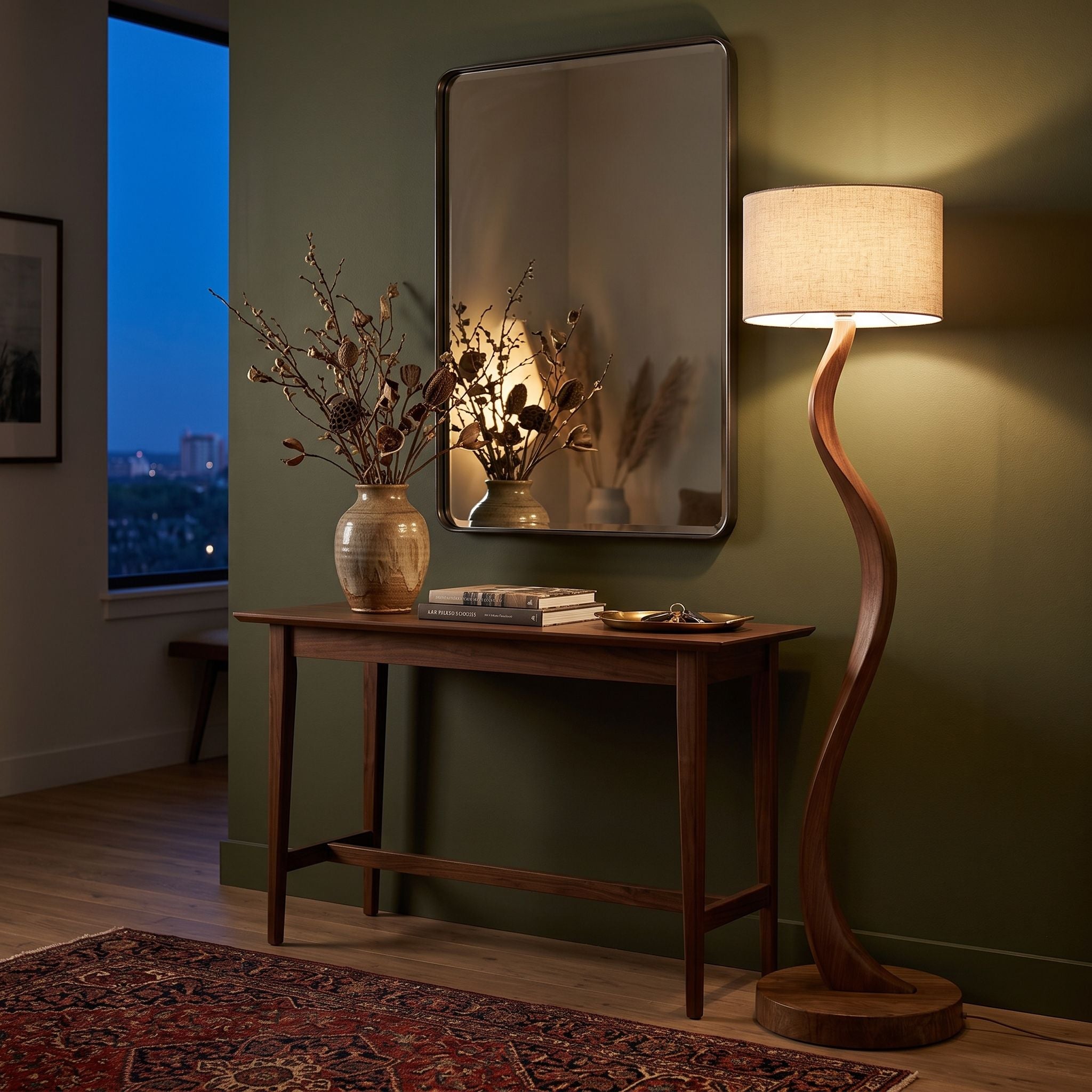 S-Shape Wood Floor Lamp