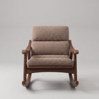Boucle Lounge Rocking Chair with Ottoman.