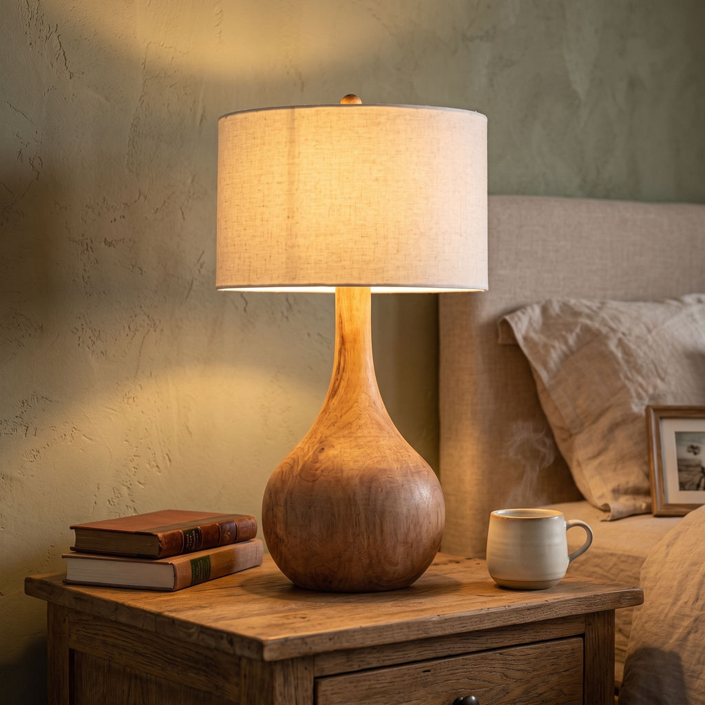 Handcrafted Wooden Table Lamp