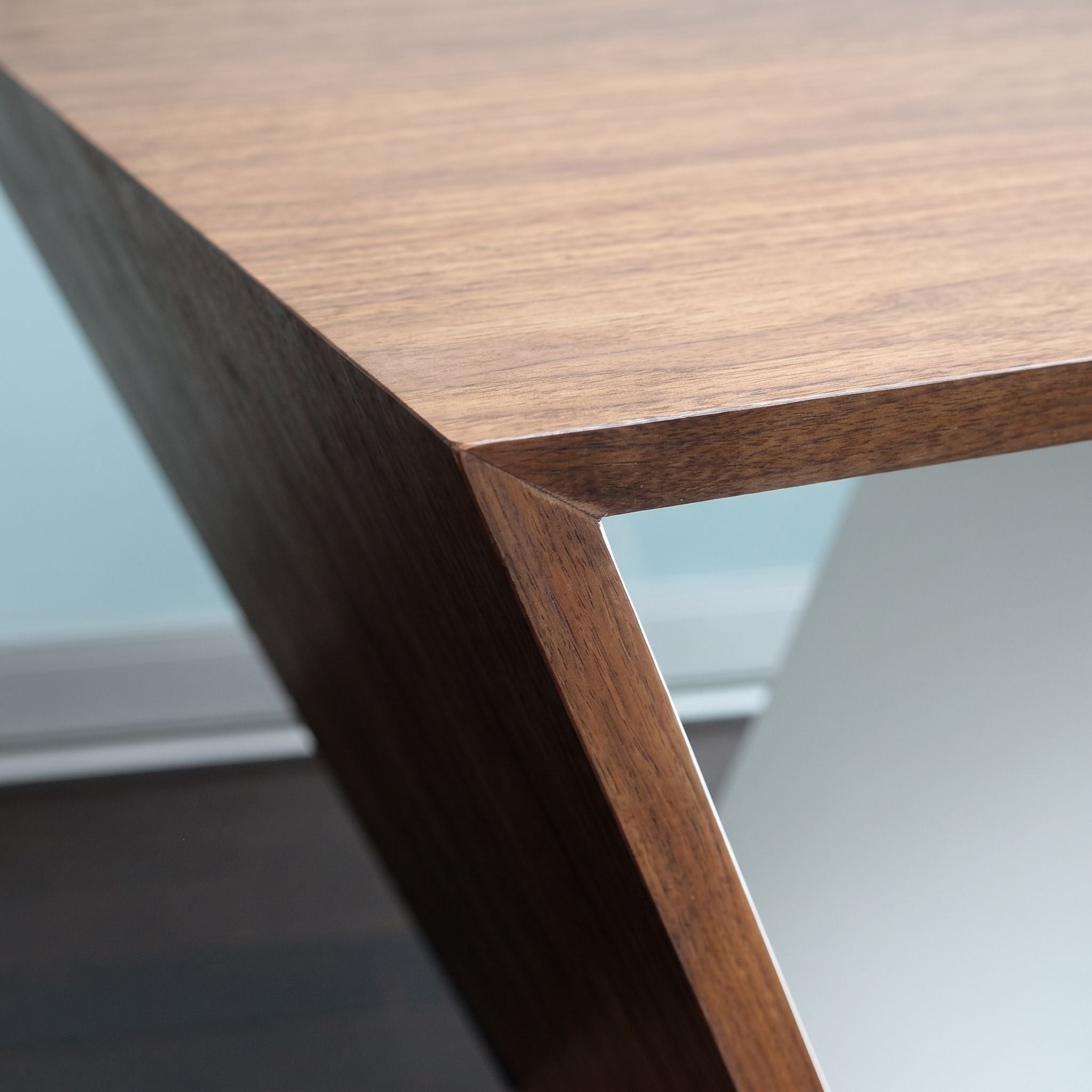 Sculptural Walnut V-Shape Side Table