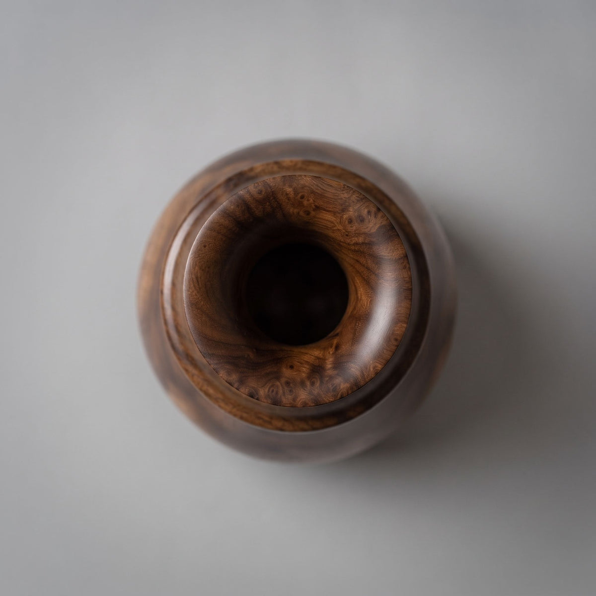 Hand-Turned Burl Wood Bud Vase