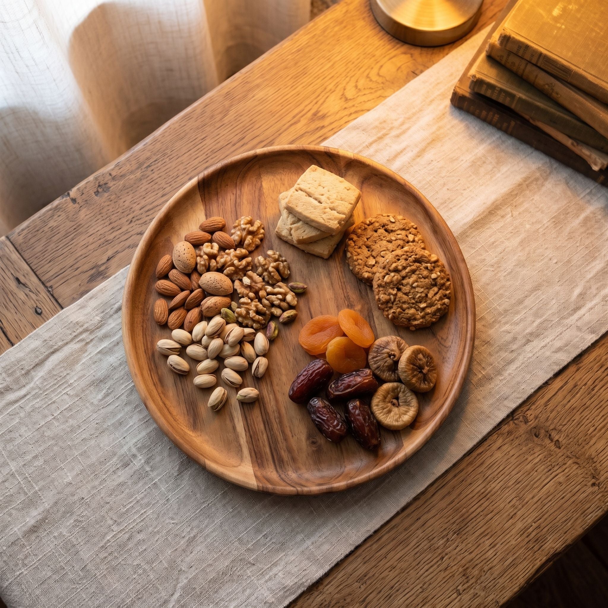 Round Wooden Serving Tray 12 Inch