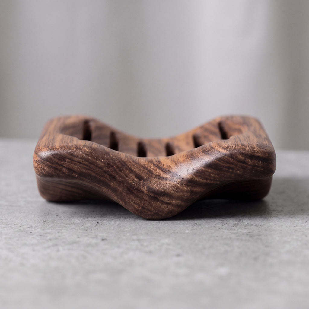 Wooden Soap Dish with Drainage Slots