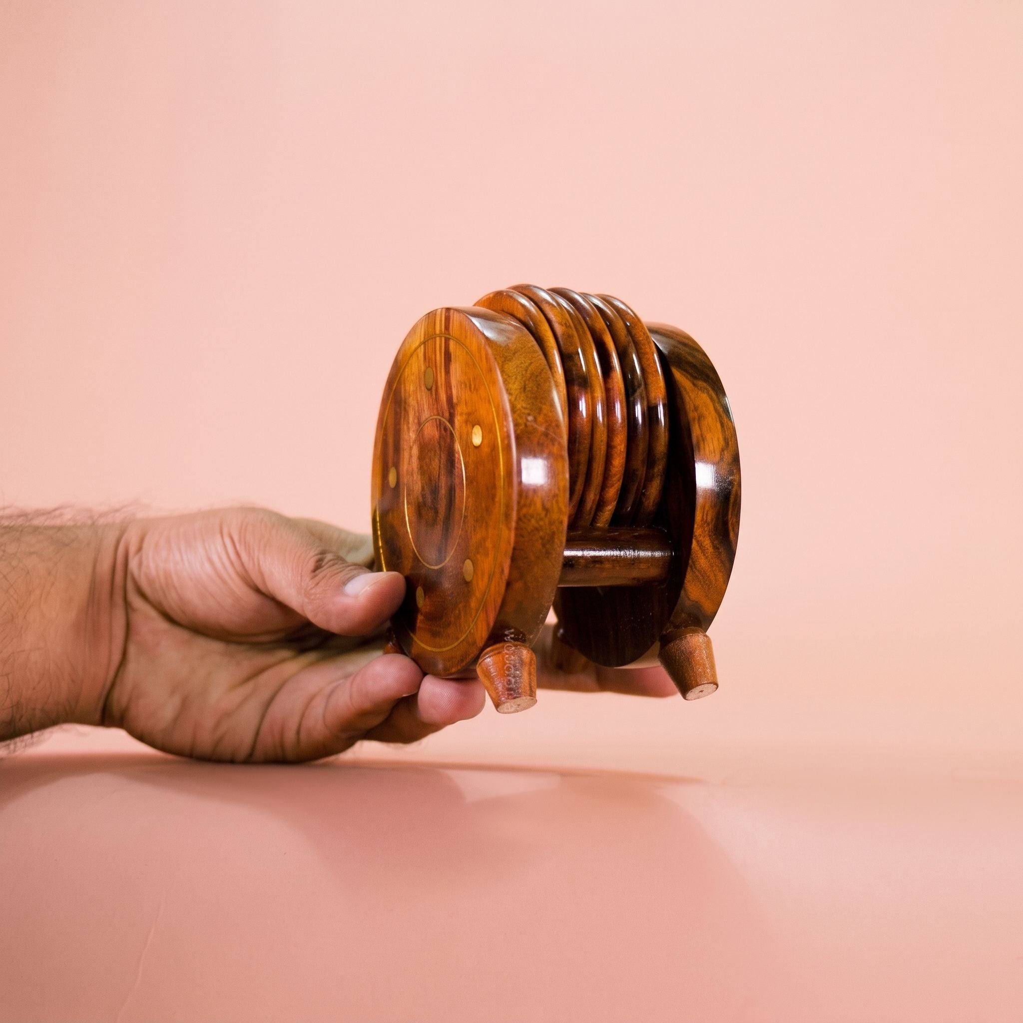 Wooden Coasters Set with Holder