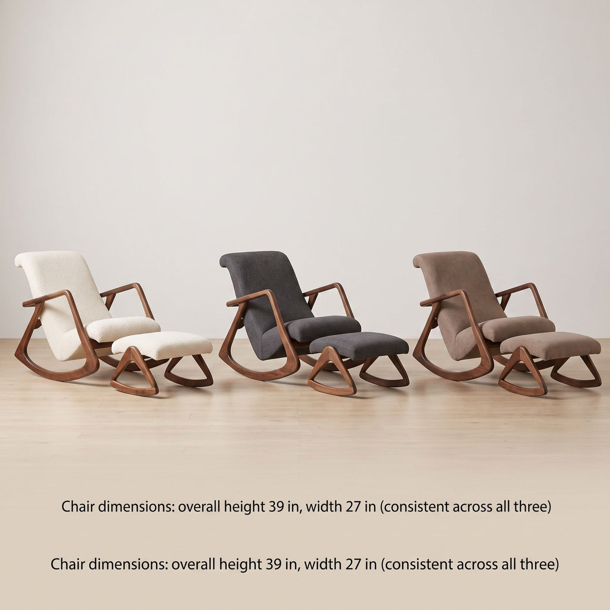 Angular Rocking Chair with Ottoman