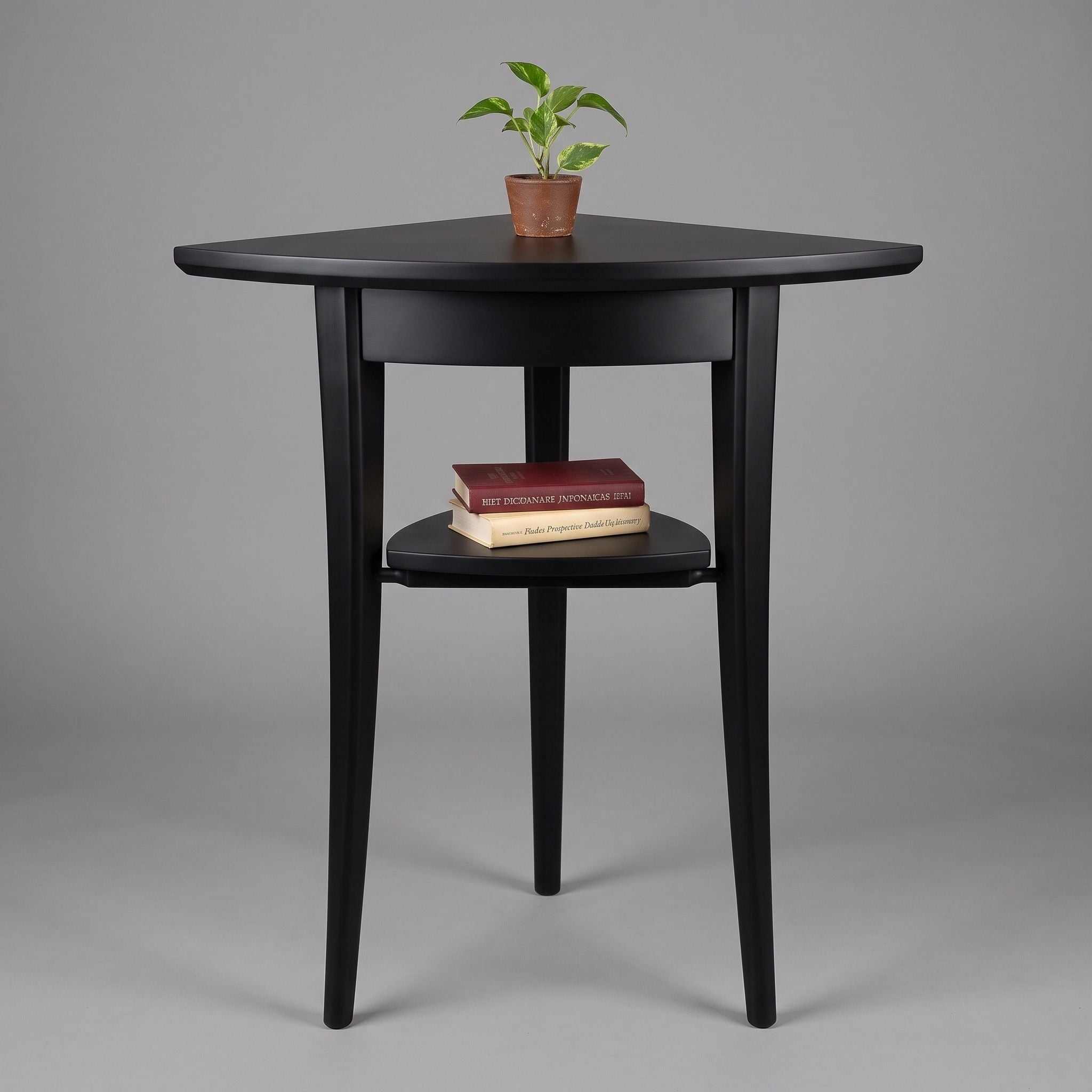 Walnut Corner Table with Drawer