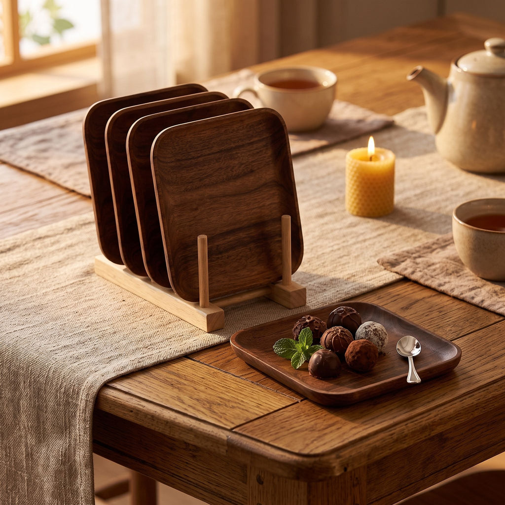 Set of $ plates with stand